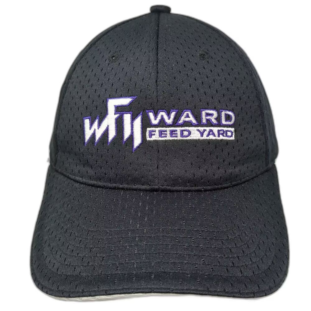 J.F. Beaver Baseball Cap Hat Black Purple OS Ward Feed Yard Mesh Strapback